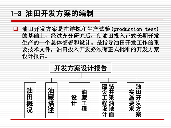 油田开发方案的编制