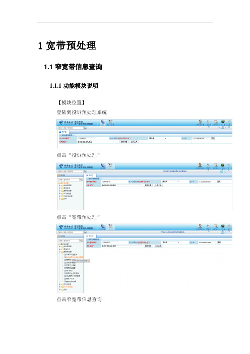 湖北电信预处理系统用户操作手册_宽带预处理