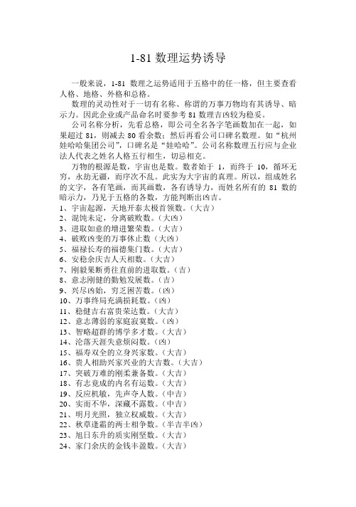1-81数理运势诱导