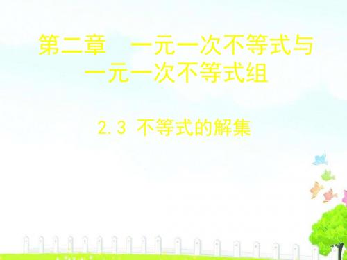 2020年北师大八年级下2.3不等式的解集课件(共16张PPT)