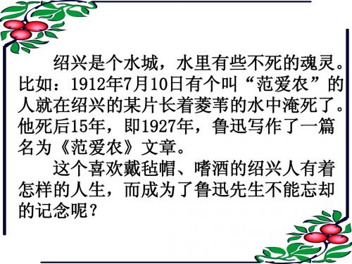 范爱农课堂教学课件