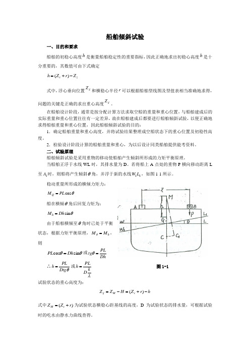 船舶倾斜试验