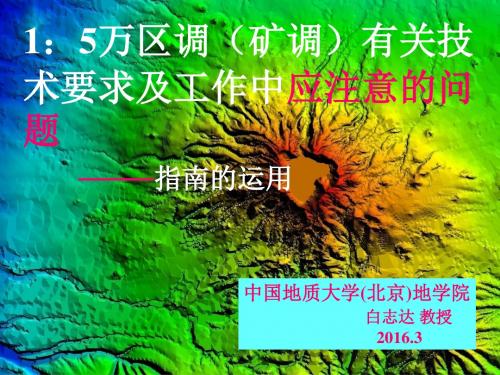 1：5万区调(矿调)有关技术要求及工作中应注意的问题