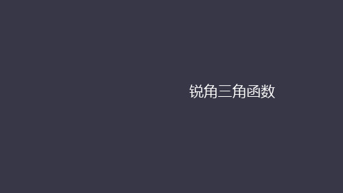 28.1.1锐角三角函数