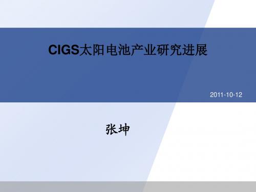 铜铟镓硒CIGS薄膜太阳电池产业调研报告张坤