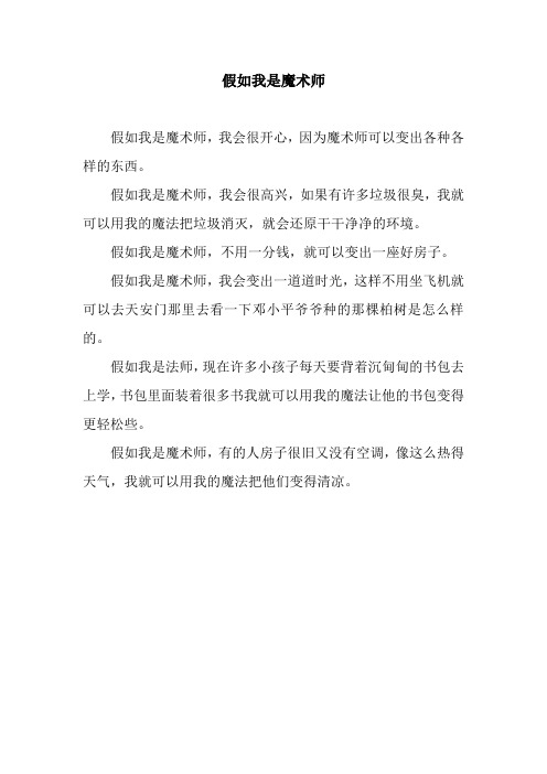 假如我是魔术师