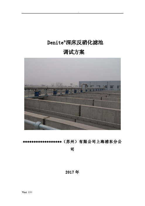 反硝化滤池调试方案