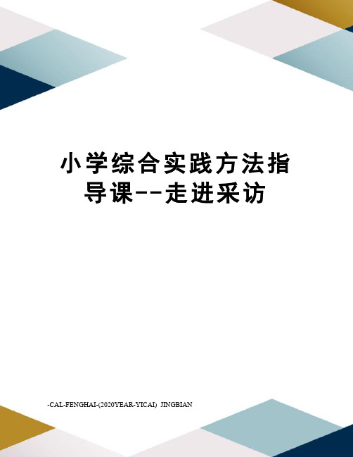 小学综合实践方法指导课--走进采访