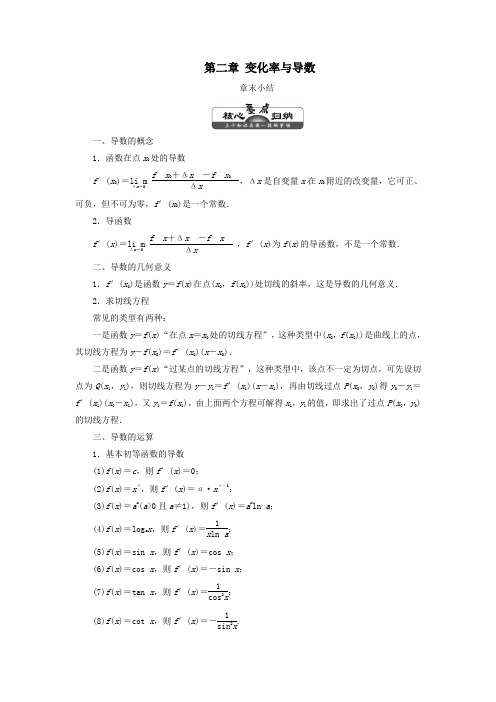 2018_2019学年高中数学第二章变化率与导数章末小结教案(含解析)北师大版选修2_2