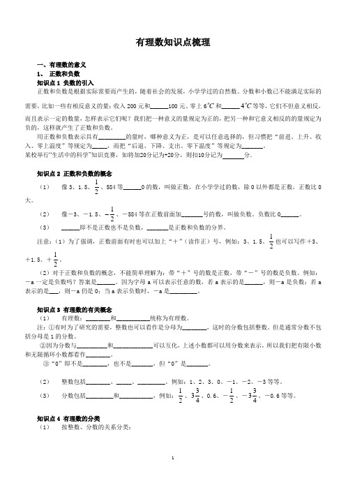 有理数知识点梳理