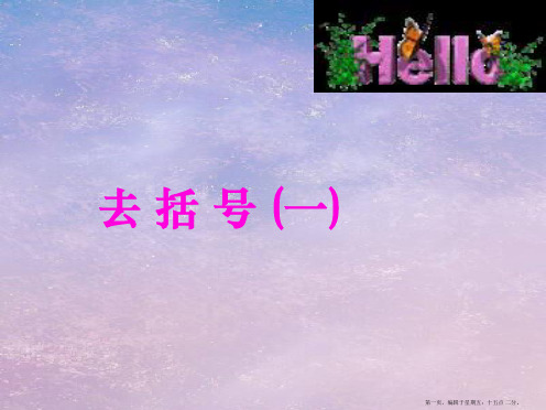 七年级数学上册《去括号》课件 苏科版