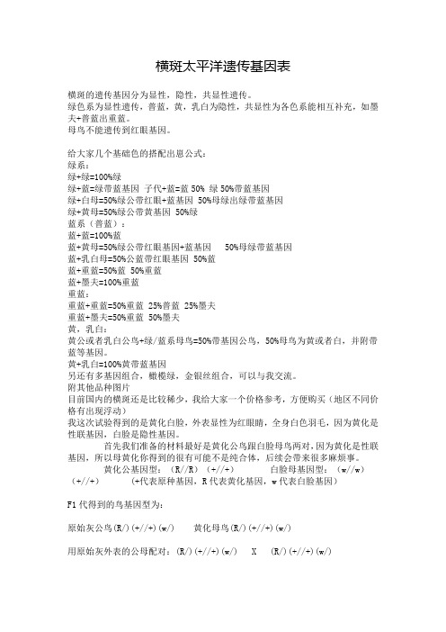 横斑太平洋遗传基因表