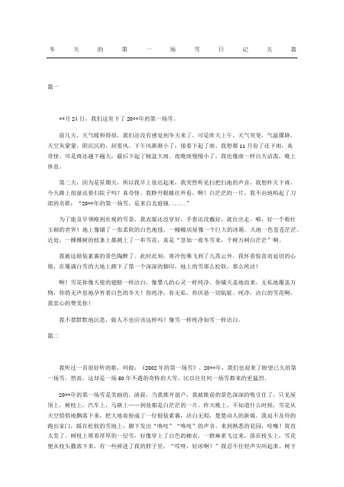 冬天的第一场雪日记随记五篇
