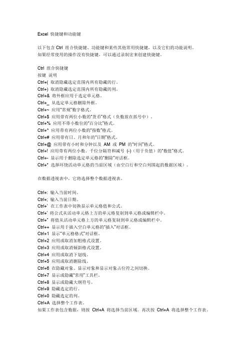 EXCEL快捷键大全4