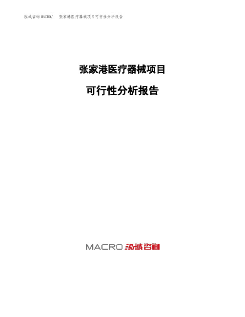 张家港医疗器械项目可行性分析报告