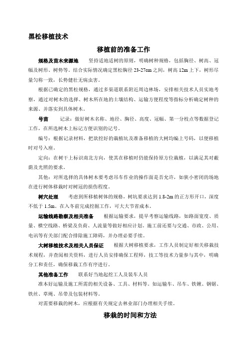 黑松移植技术