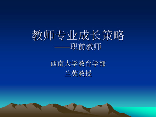 教师专业成长策略