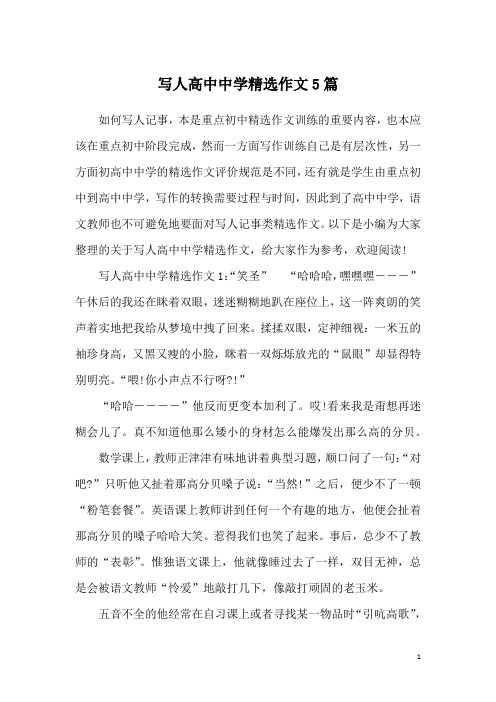 写人高中中学精选作文5篇