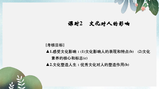 高考政治一轮复习第一单元文化与生活2文化对人的影响课件新人教版必修3