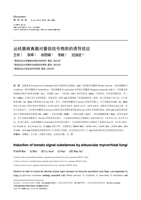 《菌物学报》中文投稿文章格式-参考模板