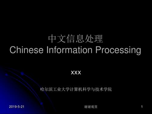 中文信息处理