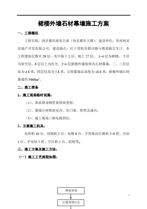 外墙干挂施工组织设计(裙楼)
