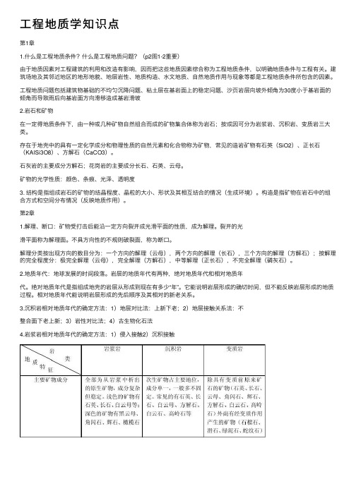 工程地质学知识点