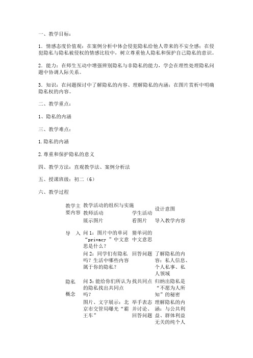 隐私和隐私权及反思