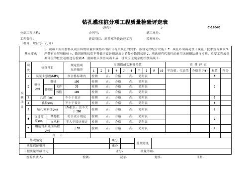 C-6.05-02 钻孔灌注桩分项工程质量检验评定表