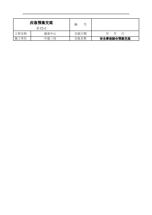 安全事故综合预案交底