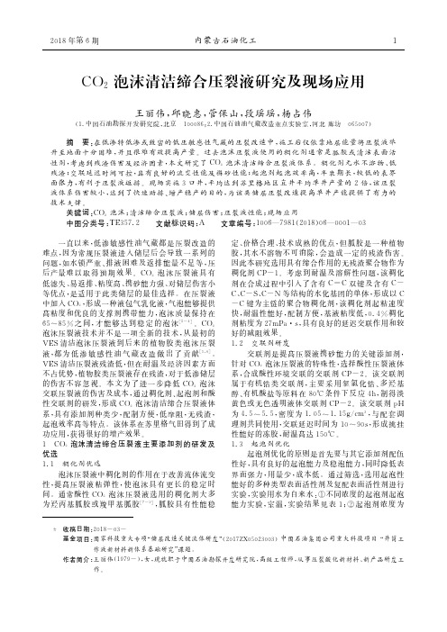 CO2泡沫清洁缔合压裂液研究及现场应用