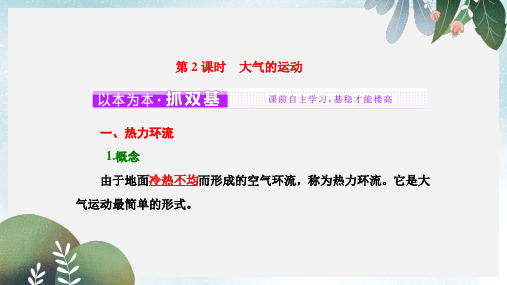 2017_2018学年高中地理第二单元从地球圈层看地理环境第二节大气圈与天气气候第2课时大气的运动课件鲁教版必
