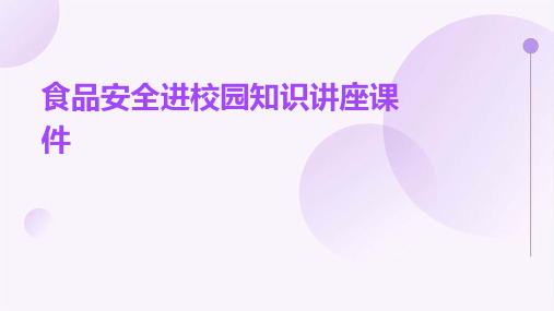 食品安全进校园知识讲座课件