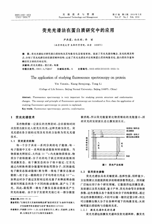 荧光光谱法在蛋白质研究中的应用