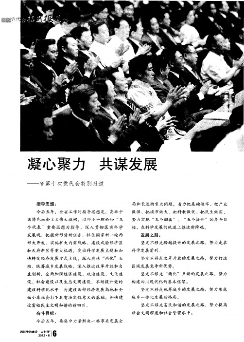 凝心聚力 共谋发展——省第十次党代会特别报道——中共四川省第十届委员会常委简历