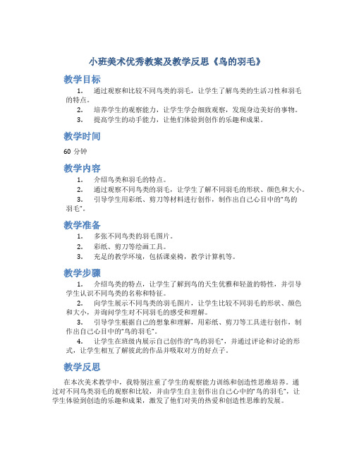 小班美术优秀教案及教学反思《鸟的羽毛》