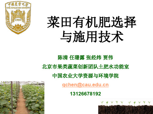 陈清-菜田有机肥选择与施用技术