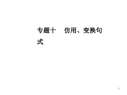 2021年高考语文大二轮复习课件：专题十仿用、变换句式(共47张PPT)