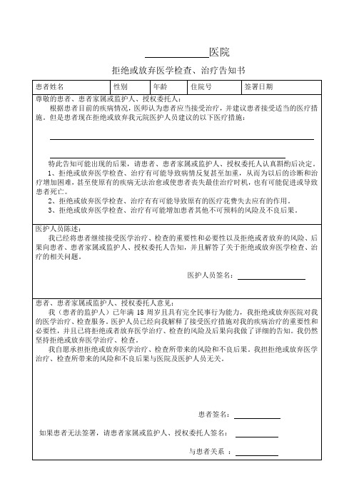 拒绝检查单