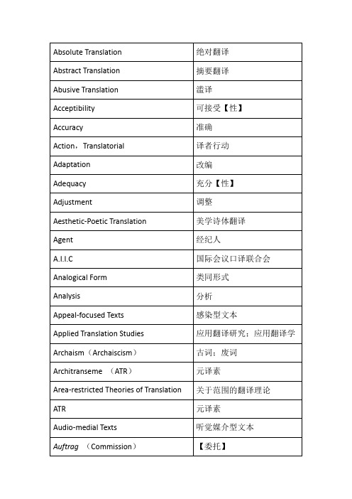 北航翻译硕士指定参考书目：[翻译研究词典]术语翻译 打印下来直接背