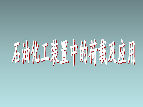 石油化工装置的荷载应用问题