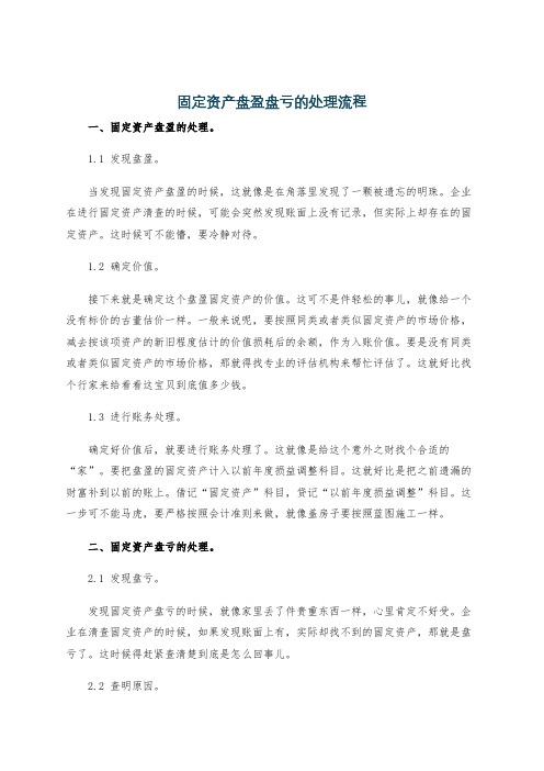 固定资产盘盈盘亏的处理流程