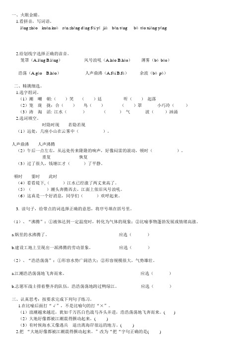 《观潮》课后练习