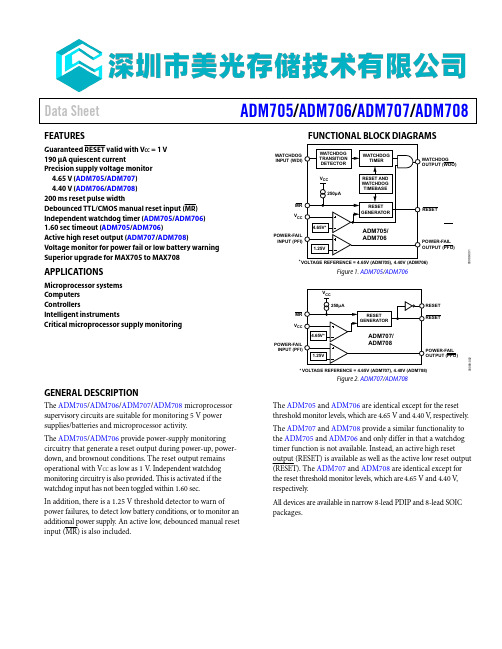 MEMORY存储芯片ADM705ARZ中文规格书