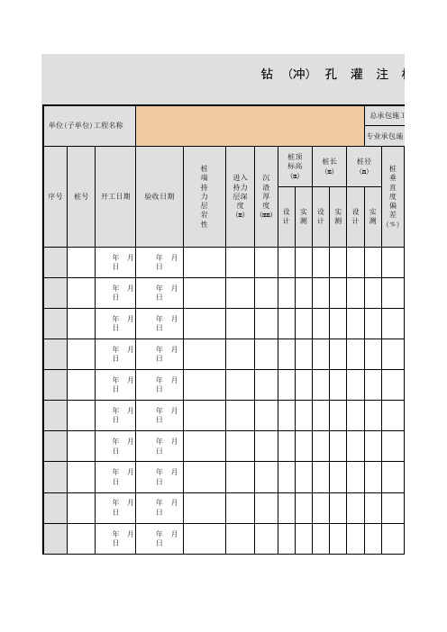 001-钻(冲)孔灌注桩施工资料汇总表GD2301021