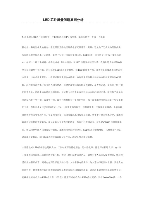 LED芯片质量问题原因分析