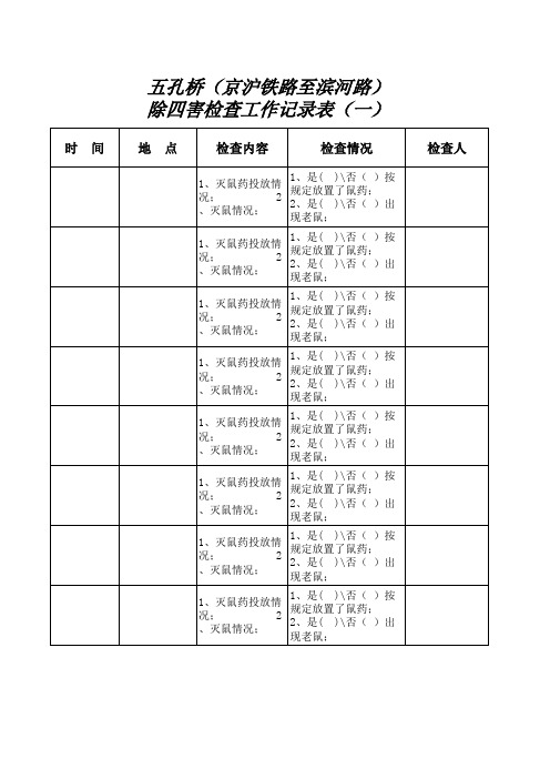 除四害检查工作记录表