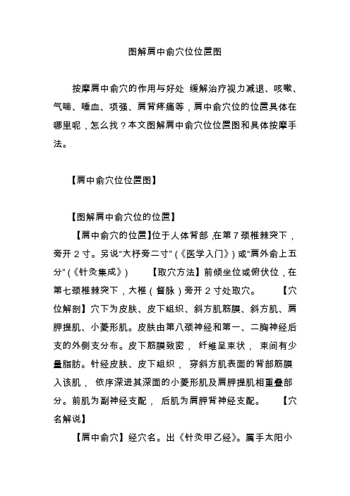 图解肩中俞穴位位置图