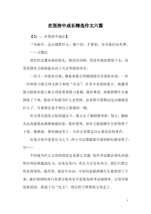 在坚持中成长精选作文六篇