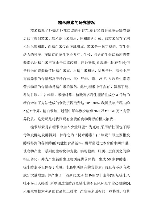 糙米酵素的研究情况